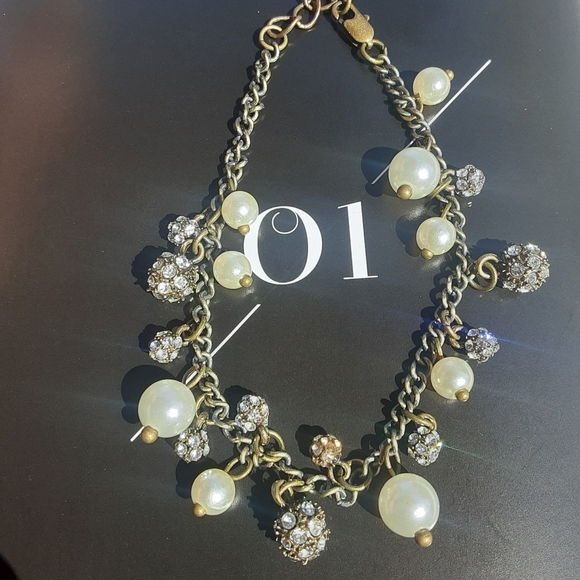 Retro Pave & Pearl Charm Bracelet A&F Retired - Picture 4 of 4